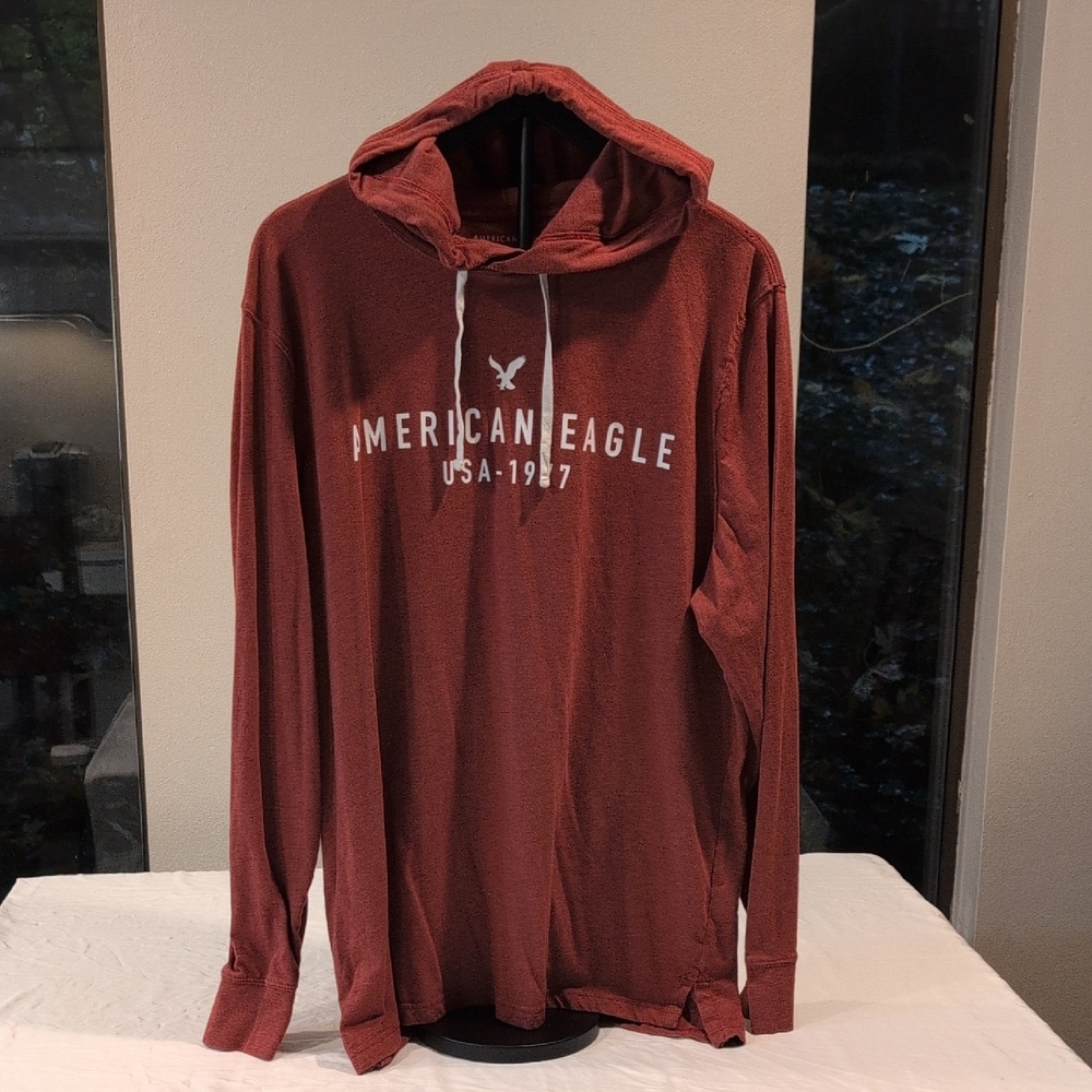 American Eagle Outfitters Brick Red Hoodie Shirt